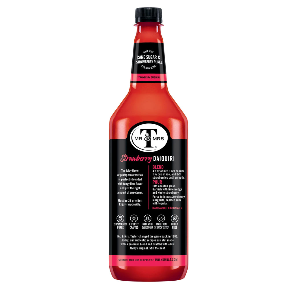 Mr & Mrs T bottle next to common items to show the 1 L size convenience