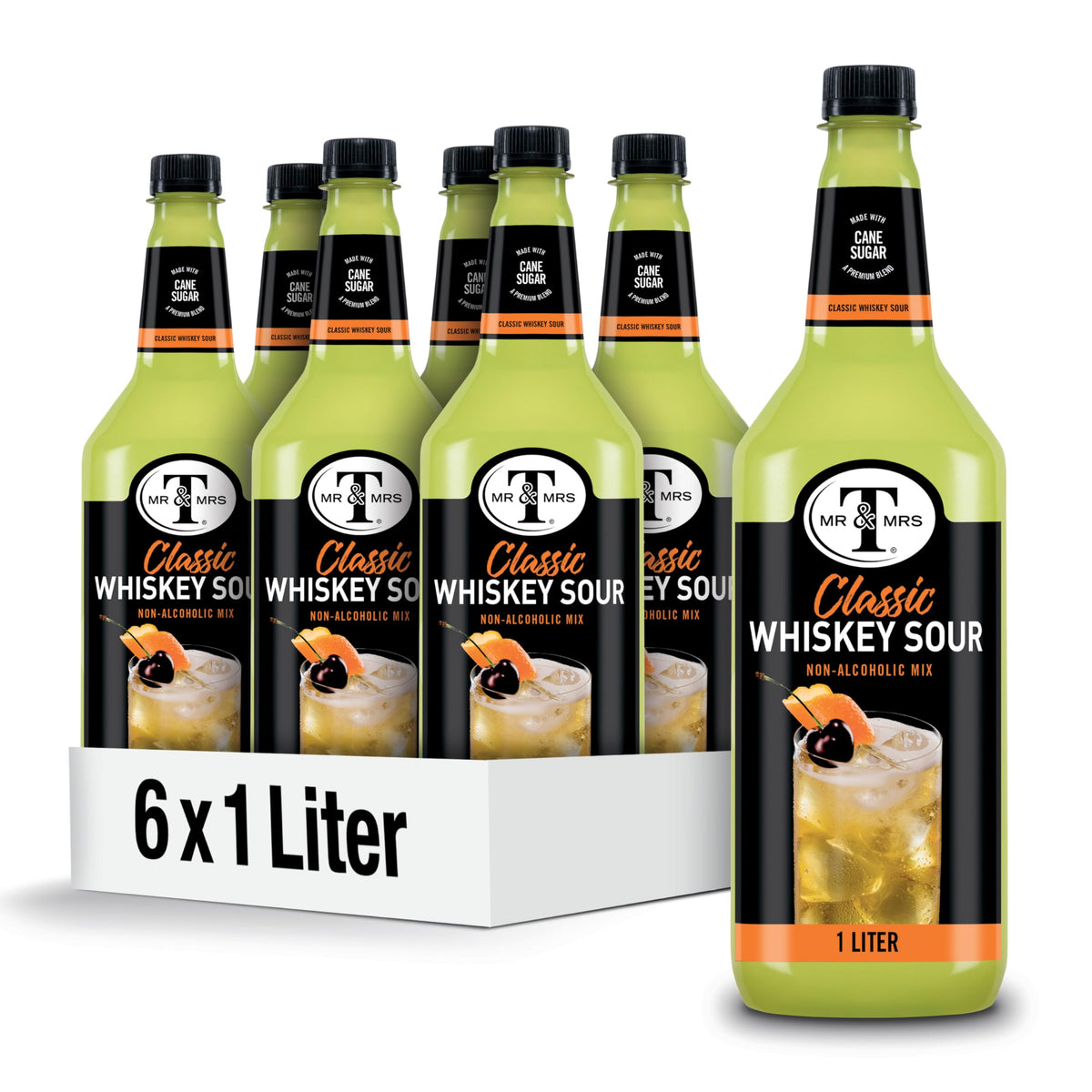 Mr & Mrs T front label showing product identity and clear benefit