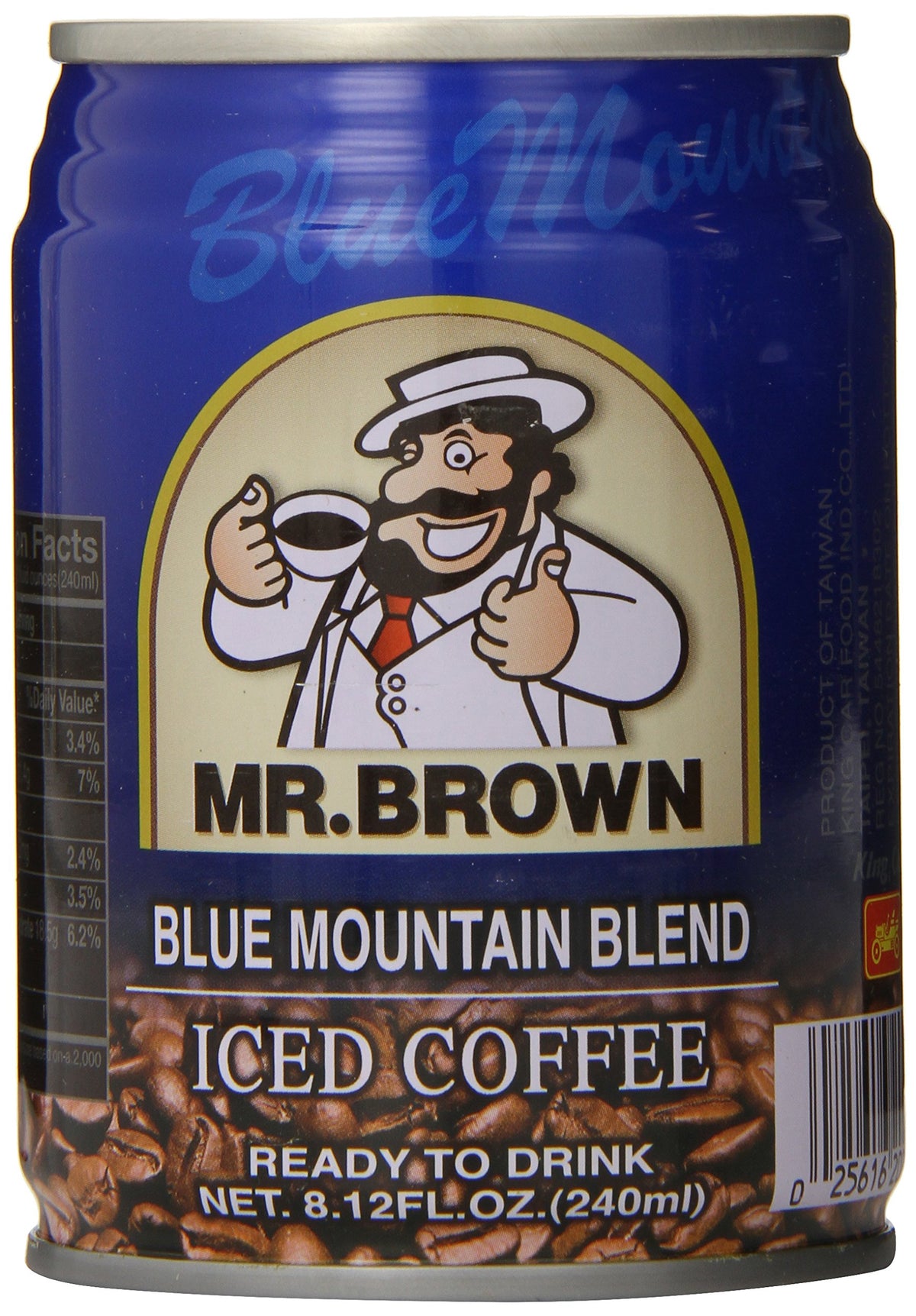 Mr. Brown front can view showing Blue Mountain flavor and ready-to-drink convenience