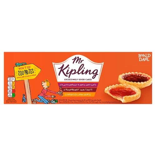Mr Kipling close-up of jam tart texture highlighting golden pastry and glossy jam centre