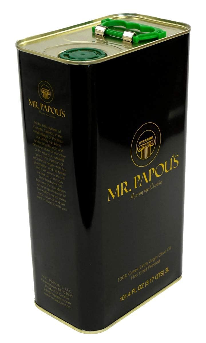 Mr. Papou's front label showing 3L size and Greek provenance benefit