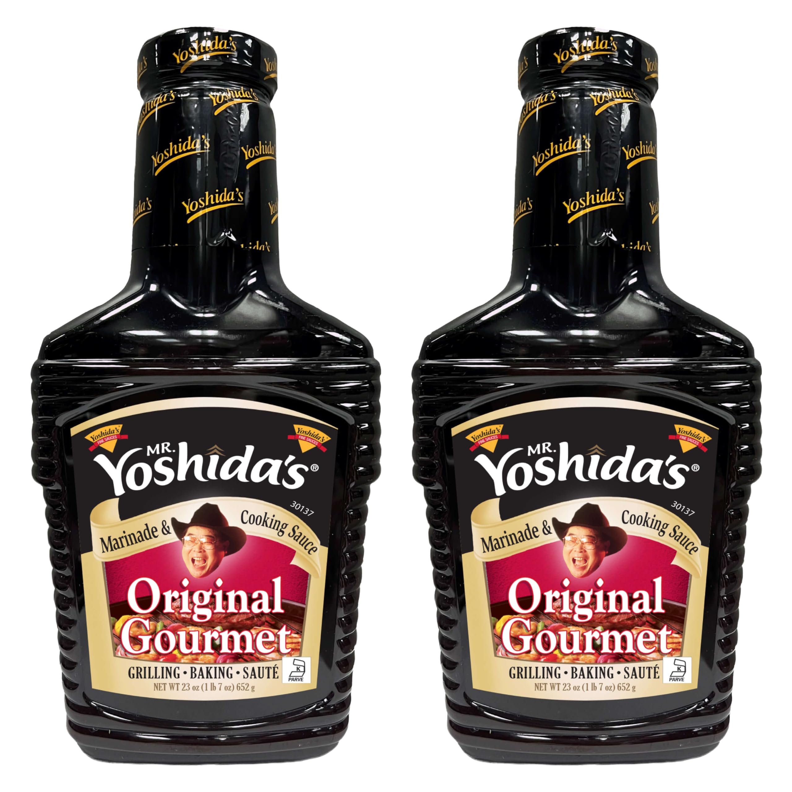 Mr. Yoshida's front label showing 23 oz bottle and recognizable branding for pantry convenience