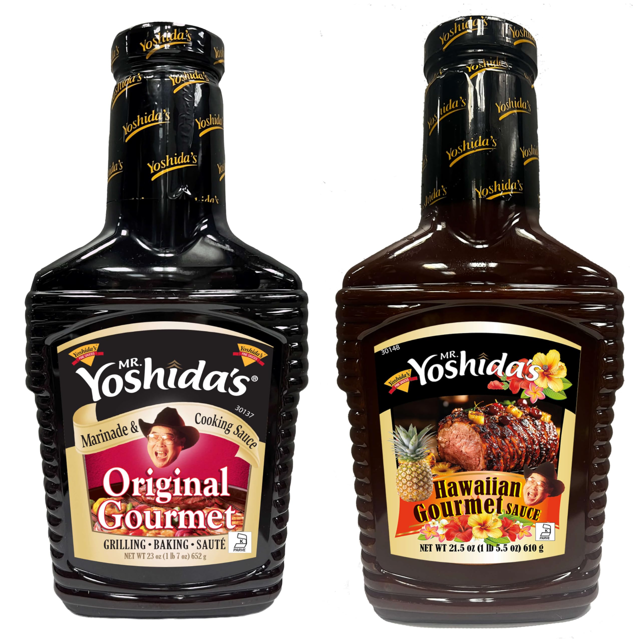 Mr. Yoshida's front packaging showing two bottles and clear branding for easy recognition