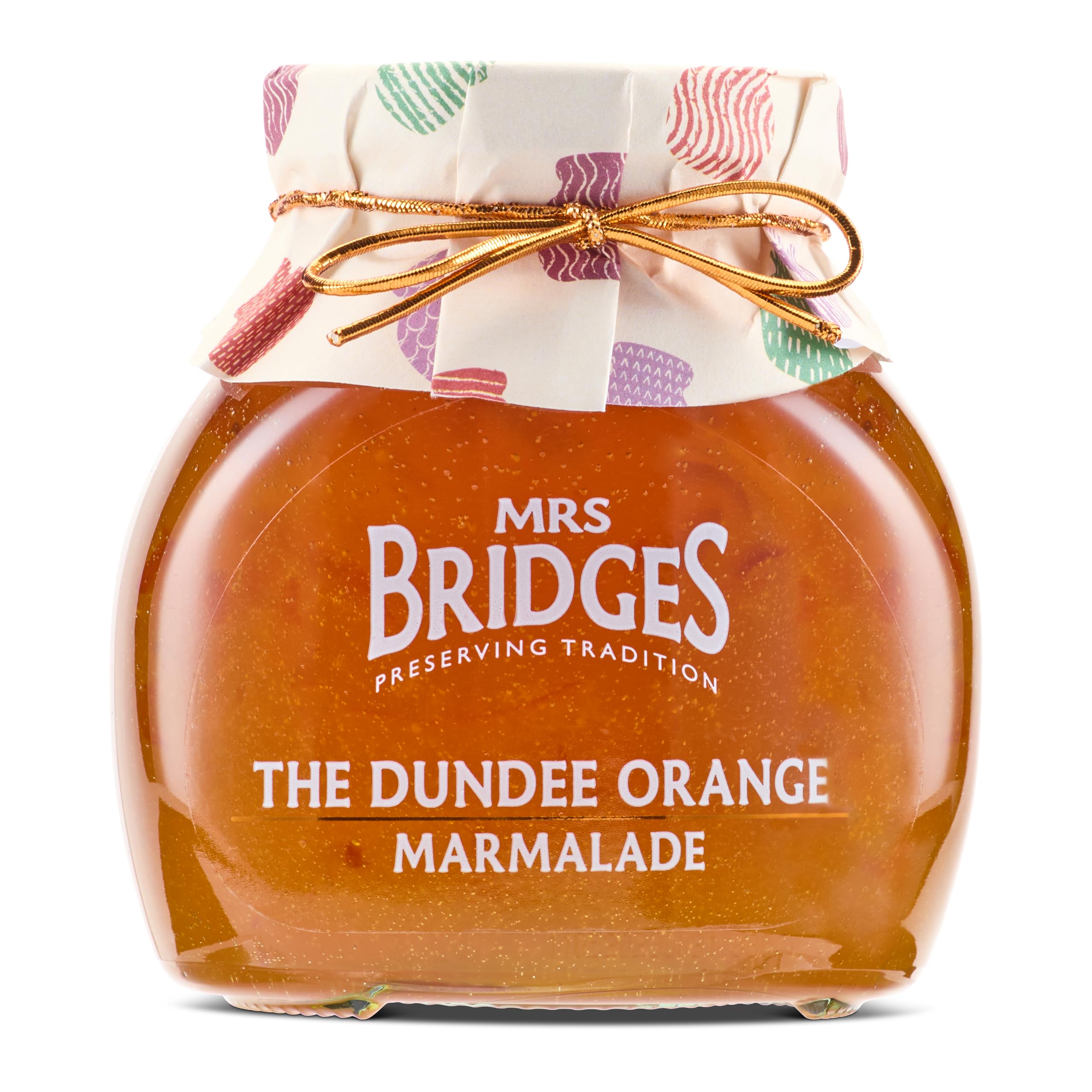 Mrs Bridges jar front view showing label and premium look