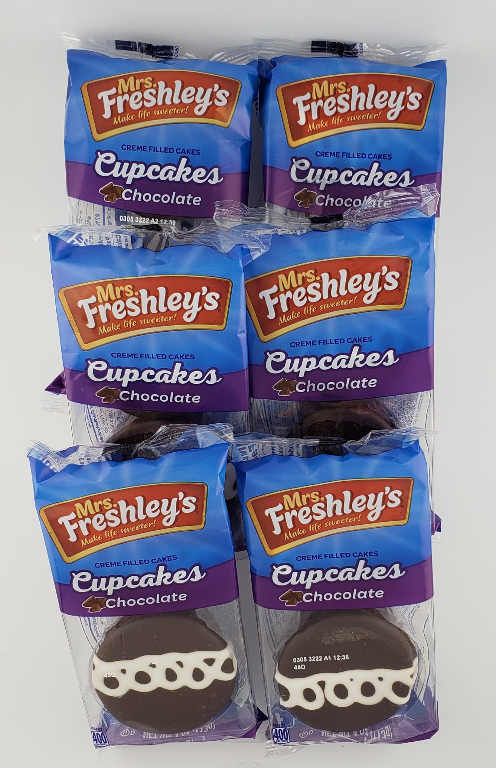 Mrs. Freshley's close-up of cake texture and cream center highlighting moistness and taste benefit