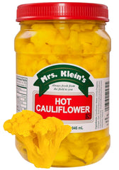 Mrs. Klein's front jar label showing product name and spicy appeal