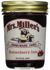 Mrs. Miller's jar front showing rich homemade boysenberry flavor
