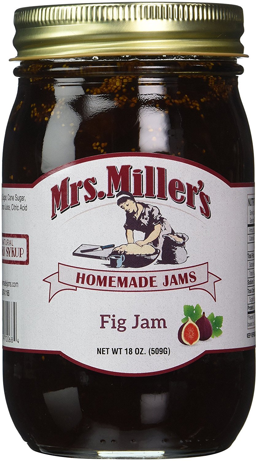 Mrs. Miller's jar front label showing product name and wholesome packaging benefit