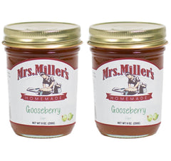 Mrs. Miller's front jar view showing label and two-pack for clear storage benefit