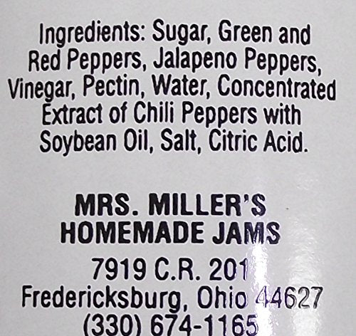 Mrs. Miller's 18 oz jar held in hand demonstrating jar size and generous servings