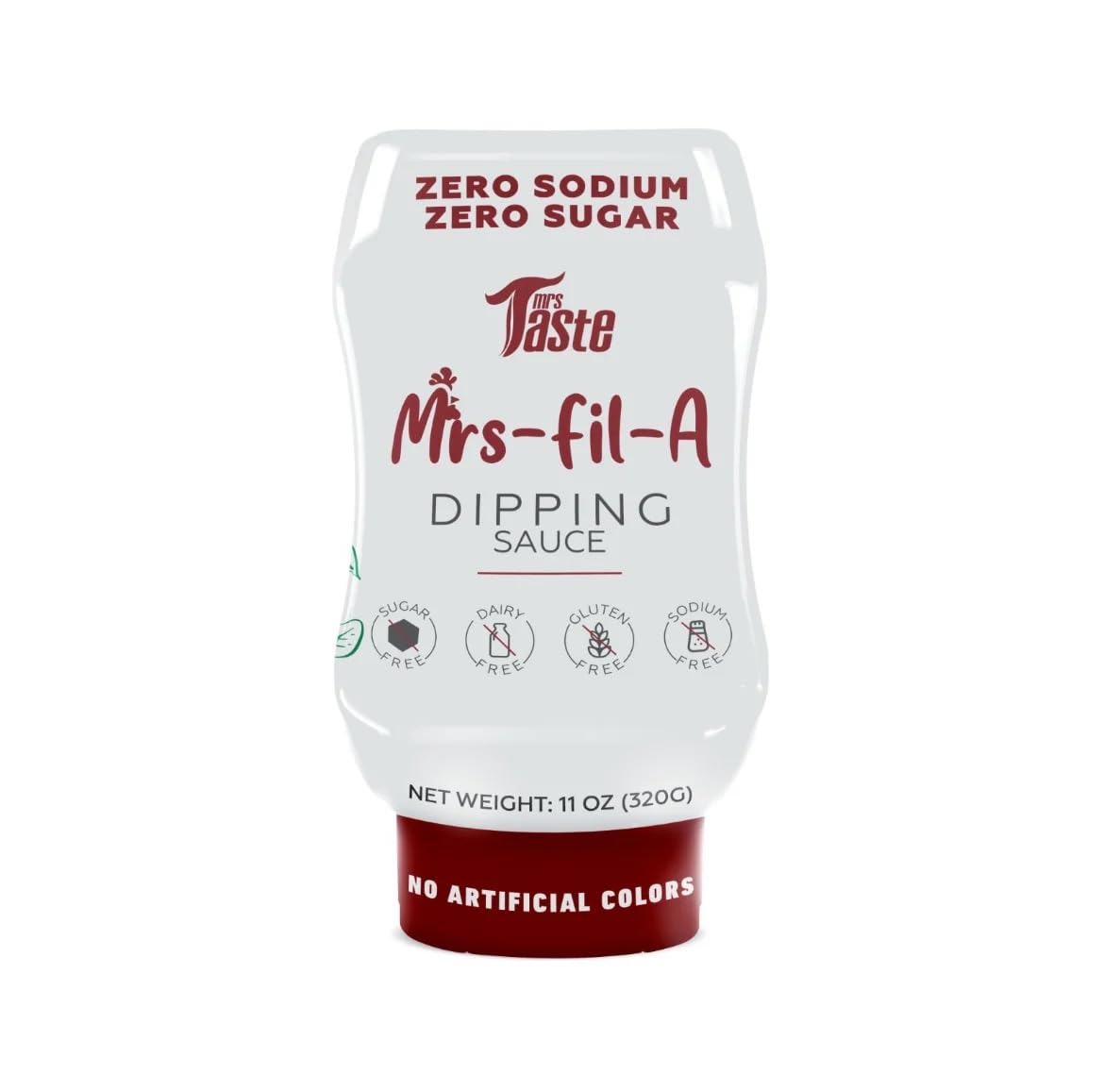 Mrs Taste front label showing zero calories and clean ingredients for clarity