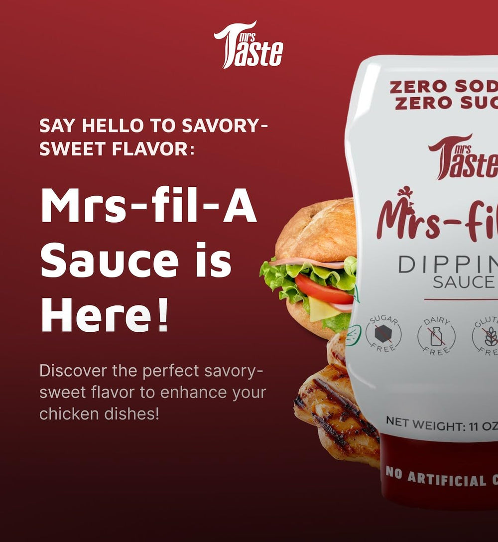 Mrs Taste jar being used for dipping chicken highlighting flavor without sugar