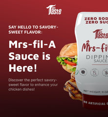Mrs Taste jar being used for dipping chicken highlighting flavor without sugar