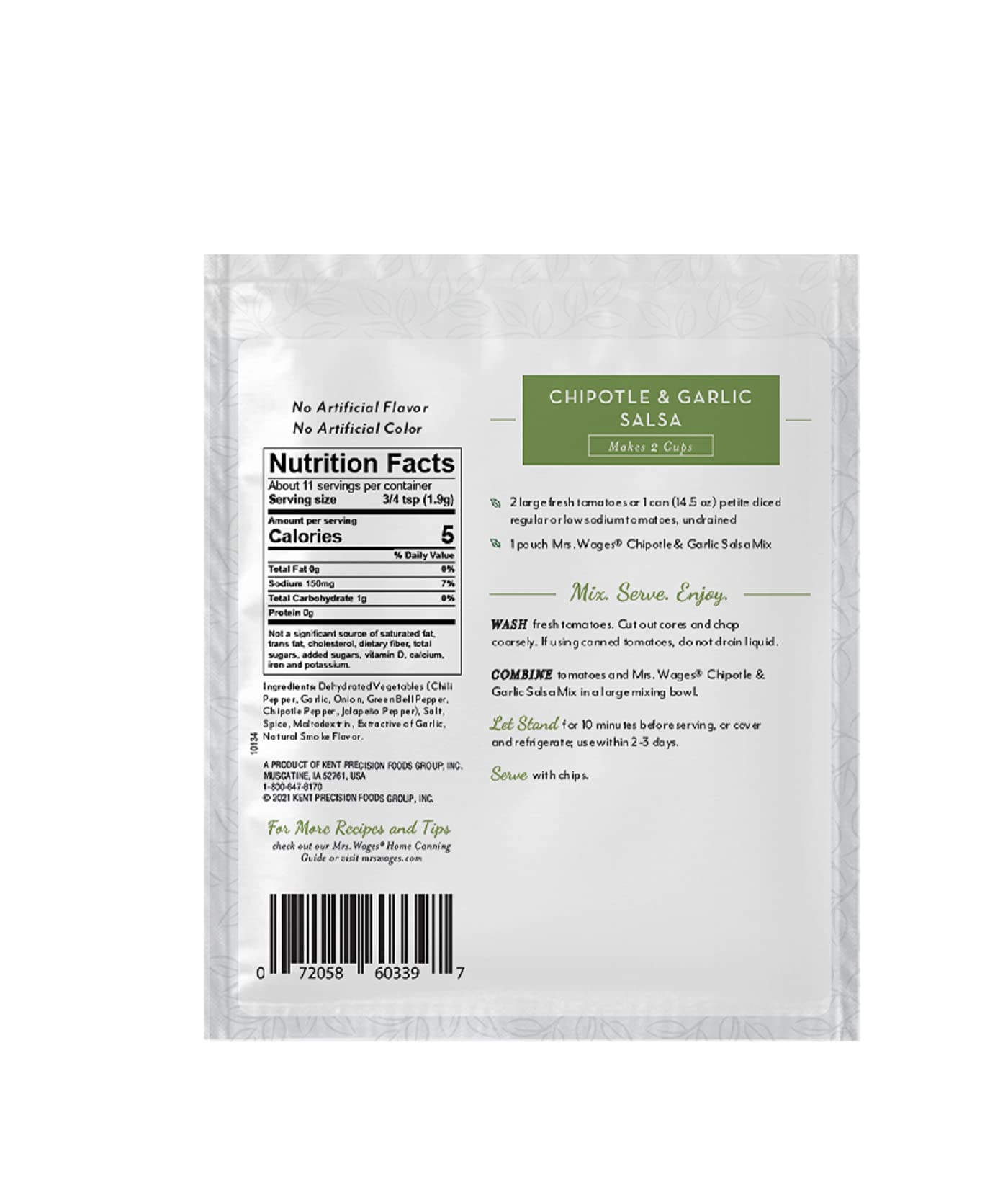 Close-up of Mrs. Wages seasoning texture highlighting smoky spices and dehydrated vegetables