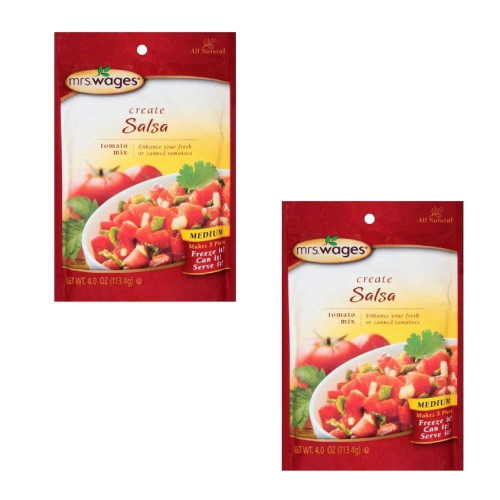 Mrs. Wages packet front view showing label and easy use for zesty canned salsa