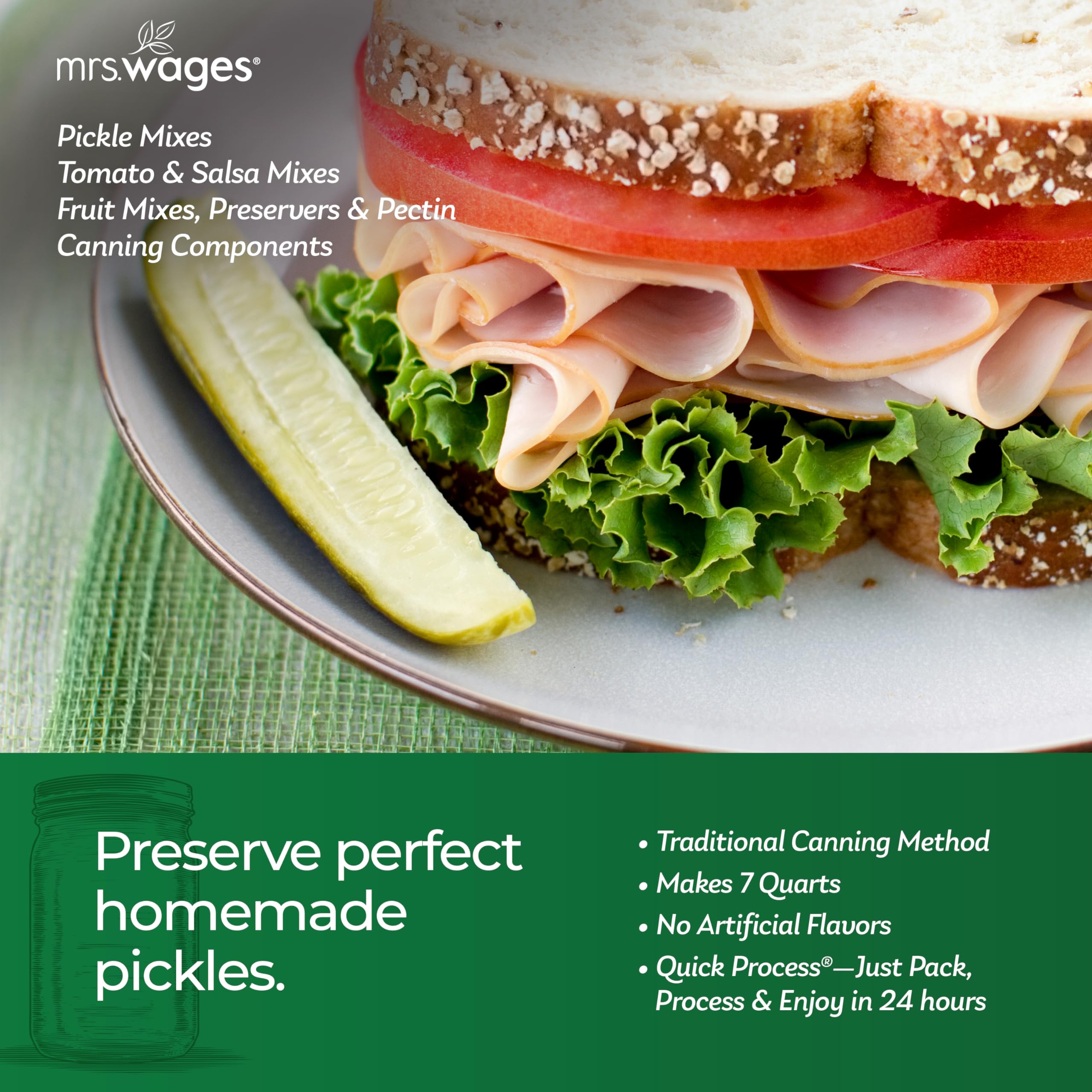 Mrs. Wages pickles on picnic board showing serving idea and bright, tangy snack appeal