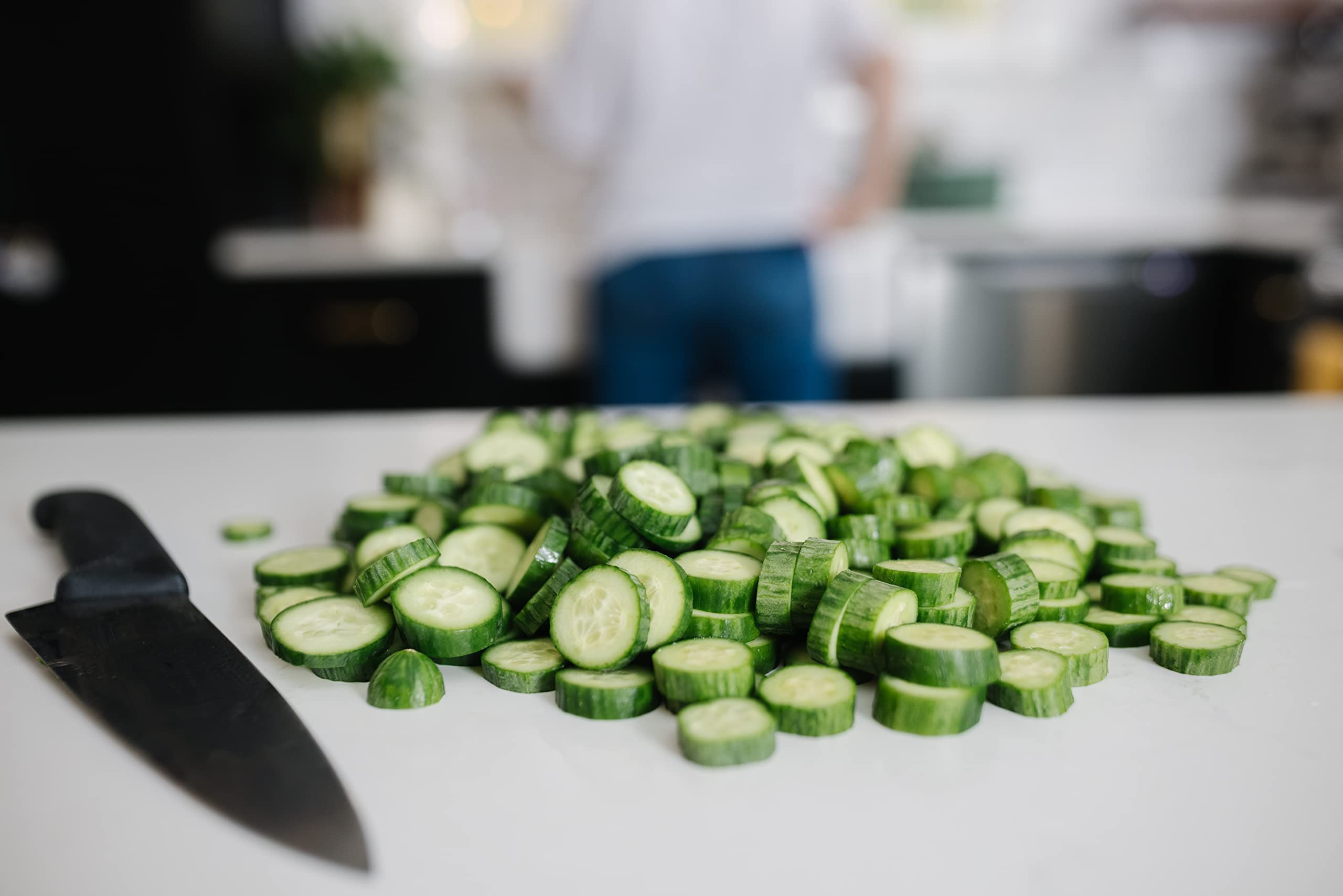 Mrs. Wages close-up of cucumber slice texture demonstrating firm crunch benefit