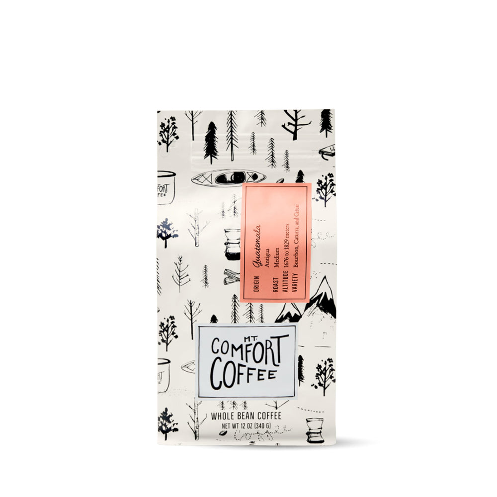 Mt. Comfort Coffee front packaging showing brand and origin for easy identification