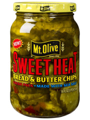 Mt. Olive jar front packaging showing sweetheat chips and vibrant flavor