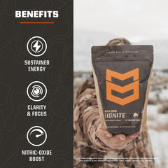 MTN OPS mixed cup steaming in hand demonstrating hot, comforting energy on the go