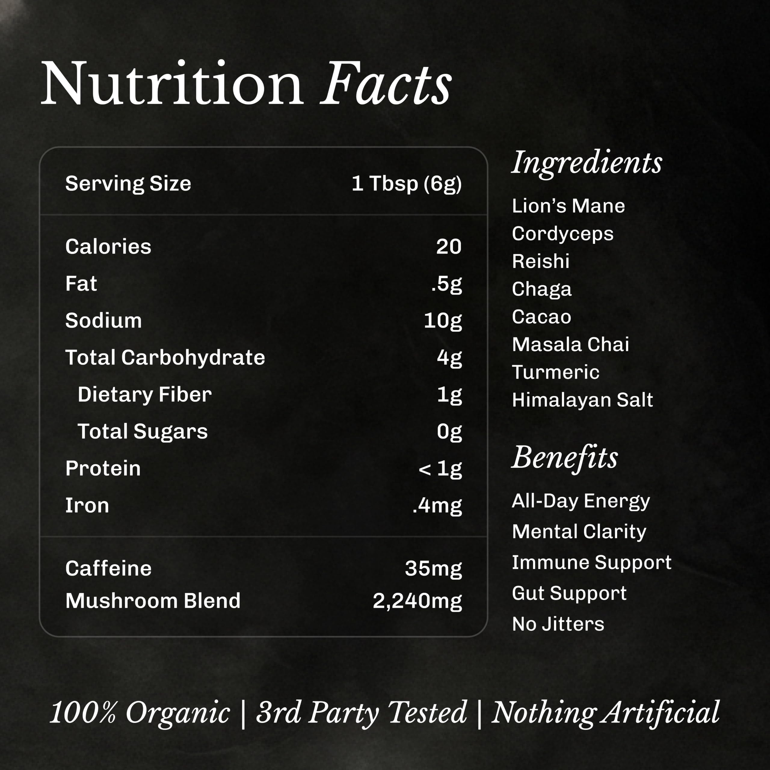 MUDWTR original powder texture detail revealing natural spice and mushroom blend quality and purity