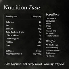 MUDWTR original powder texture detail revealing natural spice and mushroom blend quality and purity