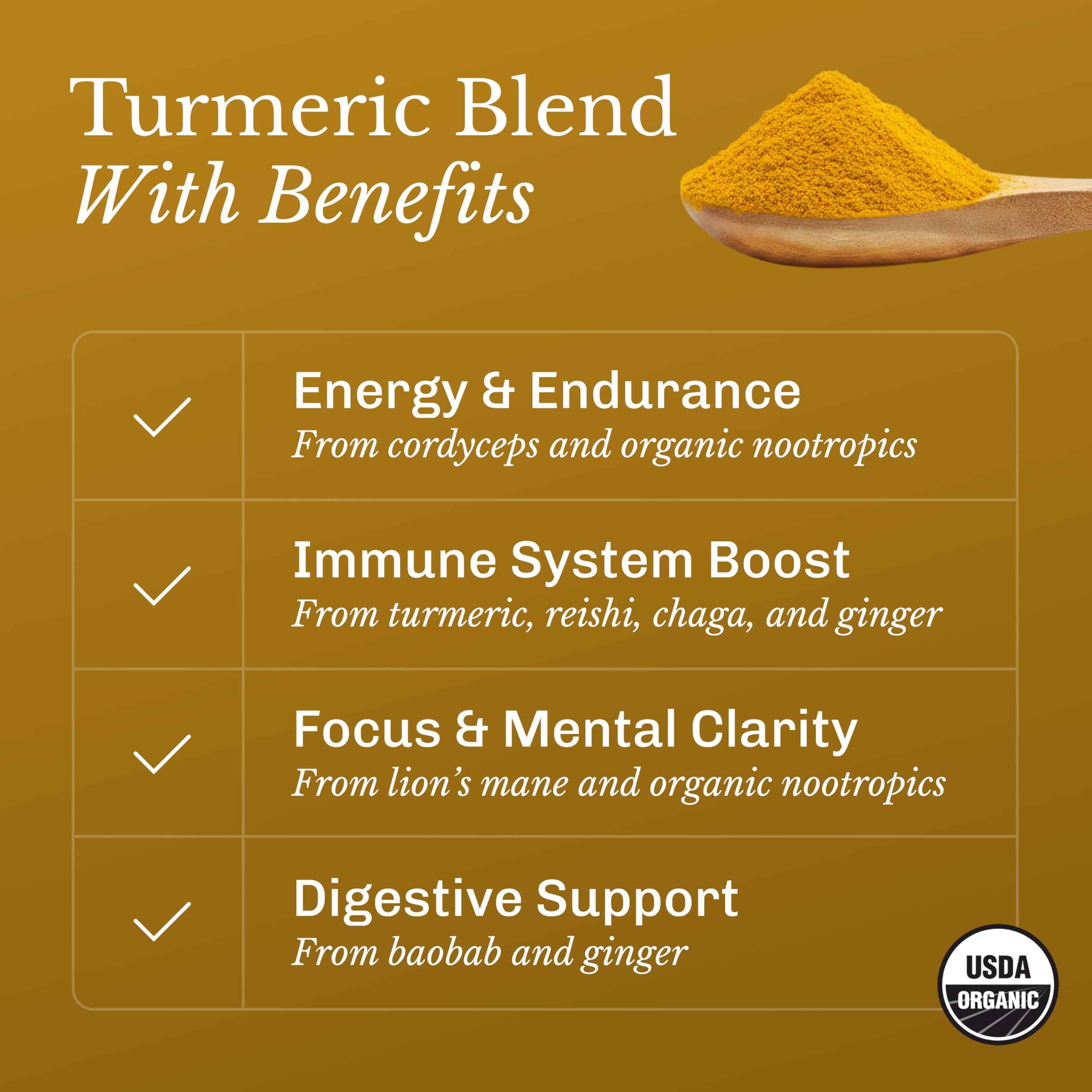 MUDWTR turmeric powder texture close-up highlighting natural whole ingredients