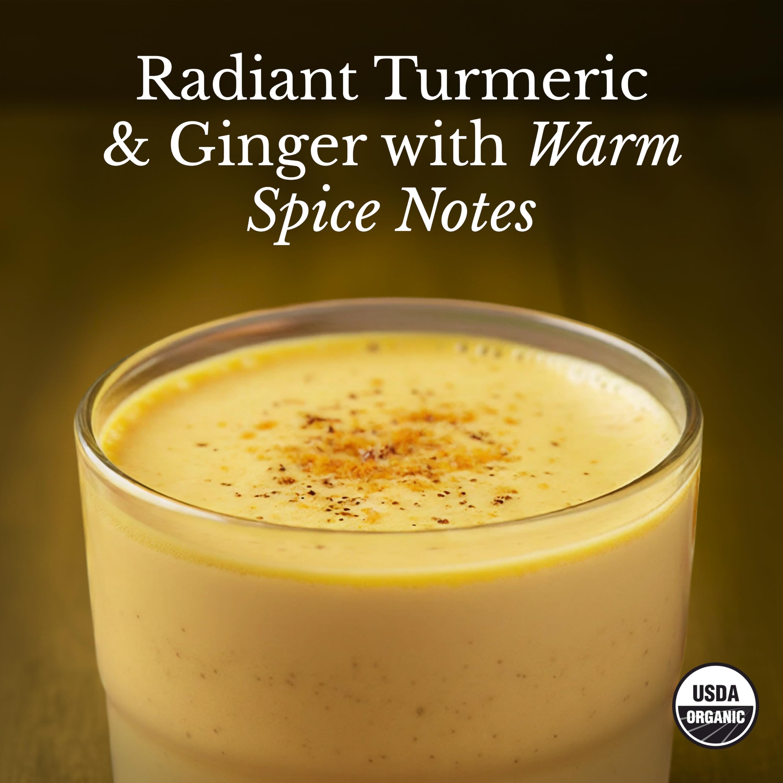 MUDWTR turmeric prepared hot cup with froth offering calming, steady focus