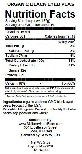 Field or farm scene representing Mulberry Lane Farms black-eyed peas grown in the USA and traceable origin