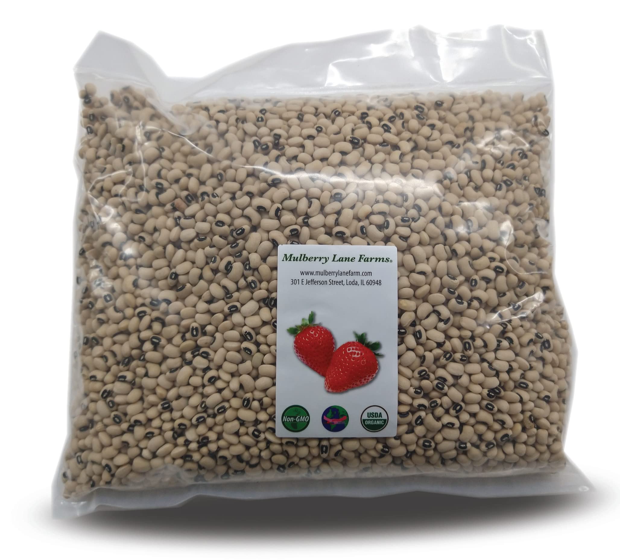 Mulberry Lane Farms front packaging showing 5 pound bag and organic seal for pantry convenience