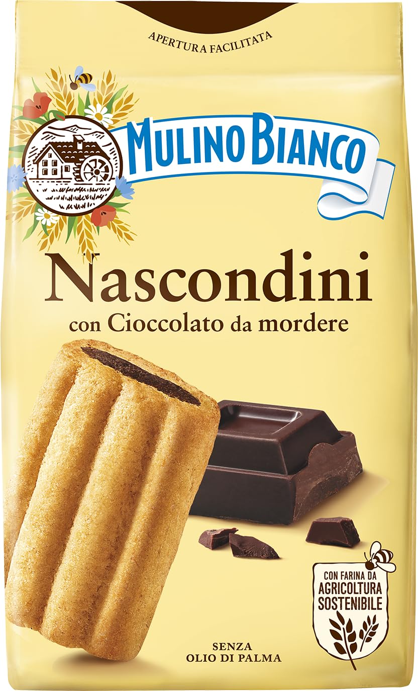 Mulino Bianco Nascondini front packaging showing product and weight for clear purchase decision