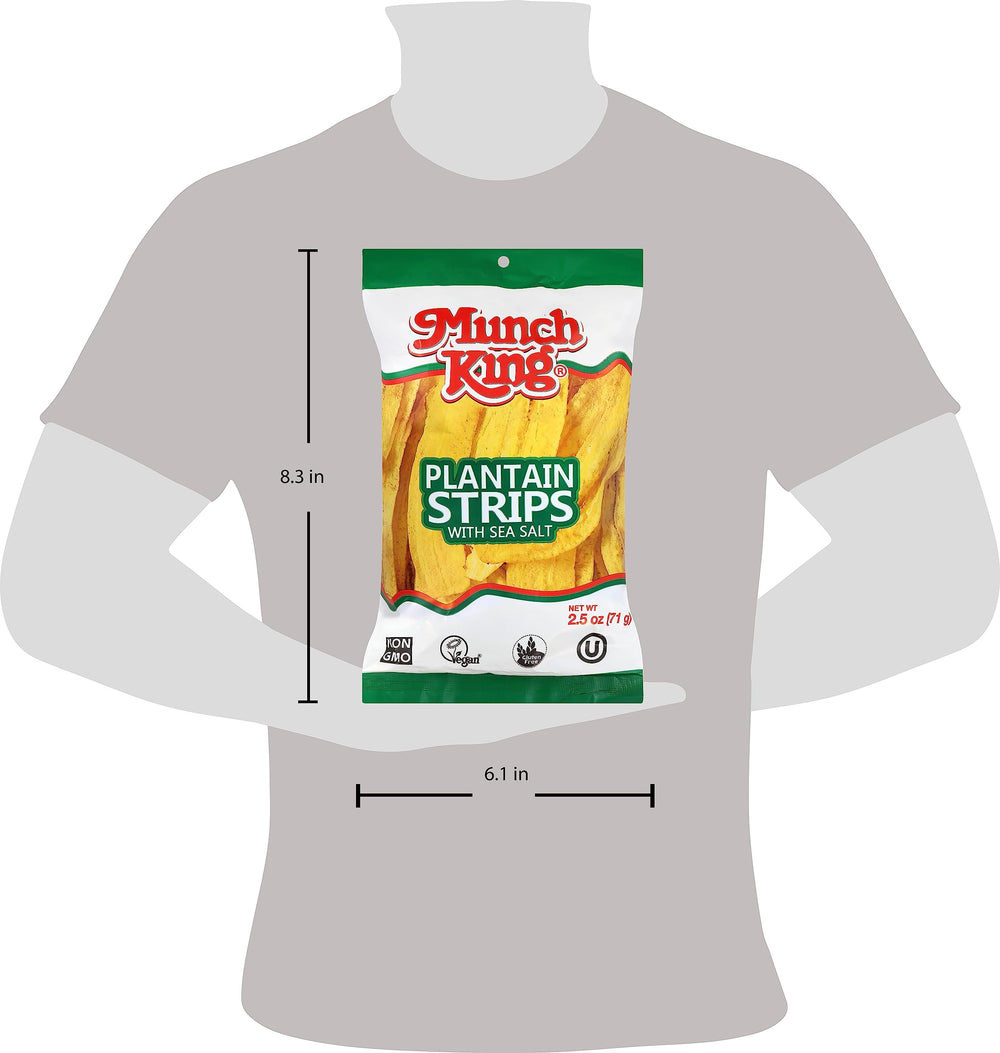 Munch King bag held in hand showing 2.5 oz portion size for on-the-go snacking