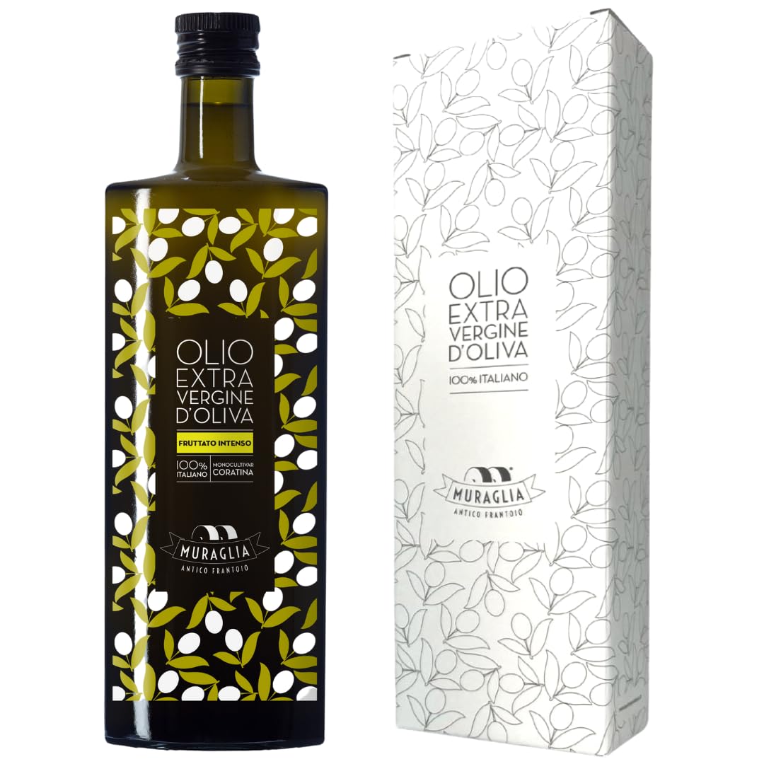 MURAGLIA ANTICO FRANTOIO front bottle with gift box highlighting premium presentation and freshness