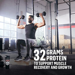 Muscle Milk close-up of chocolate powder illustrating smooth mixability and taste