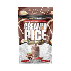 Musclesport Cream'd Rice texture close-up demonstrating fine-milled creaminess and quick cooking benefit