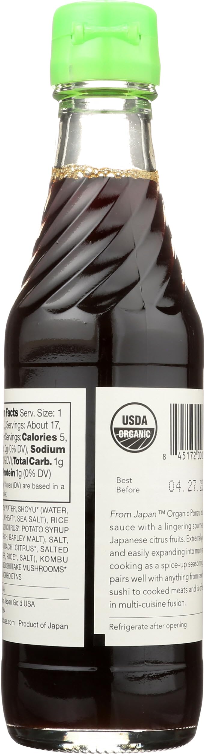 Muso From Japan label close-up highlighting USDA Organic seal and ingredient clarity benefit