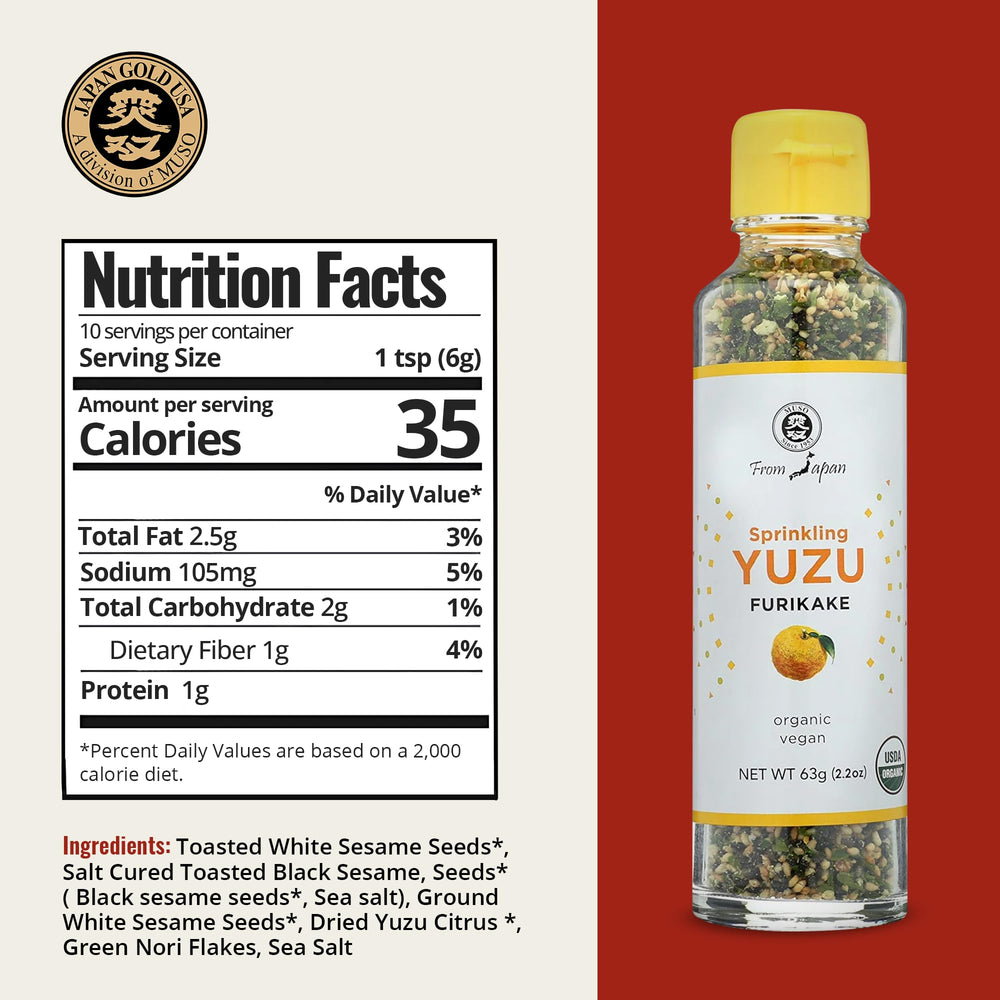 Muso From Japan furikake texture close-up showing citrus flakes and crunch