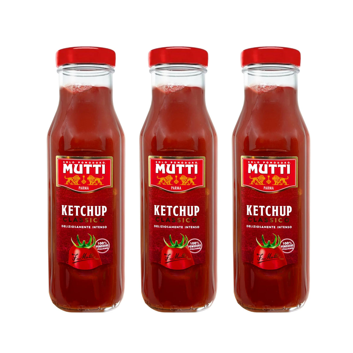 Mutti bottle front packaging showing brand and 10.6 oz size for pantry appeal
