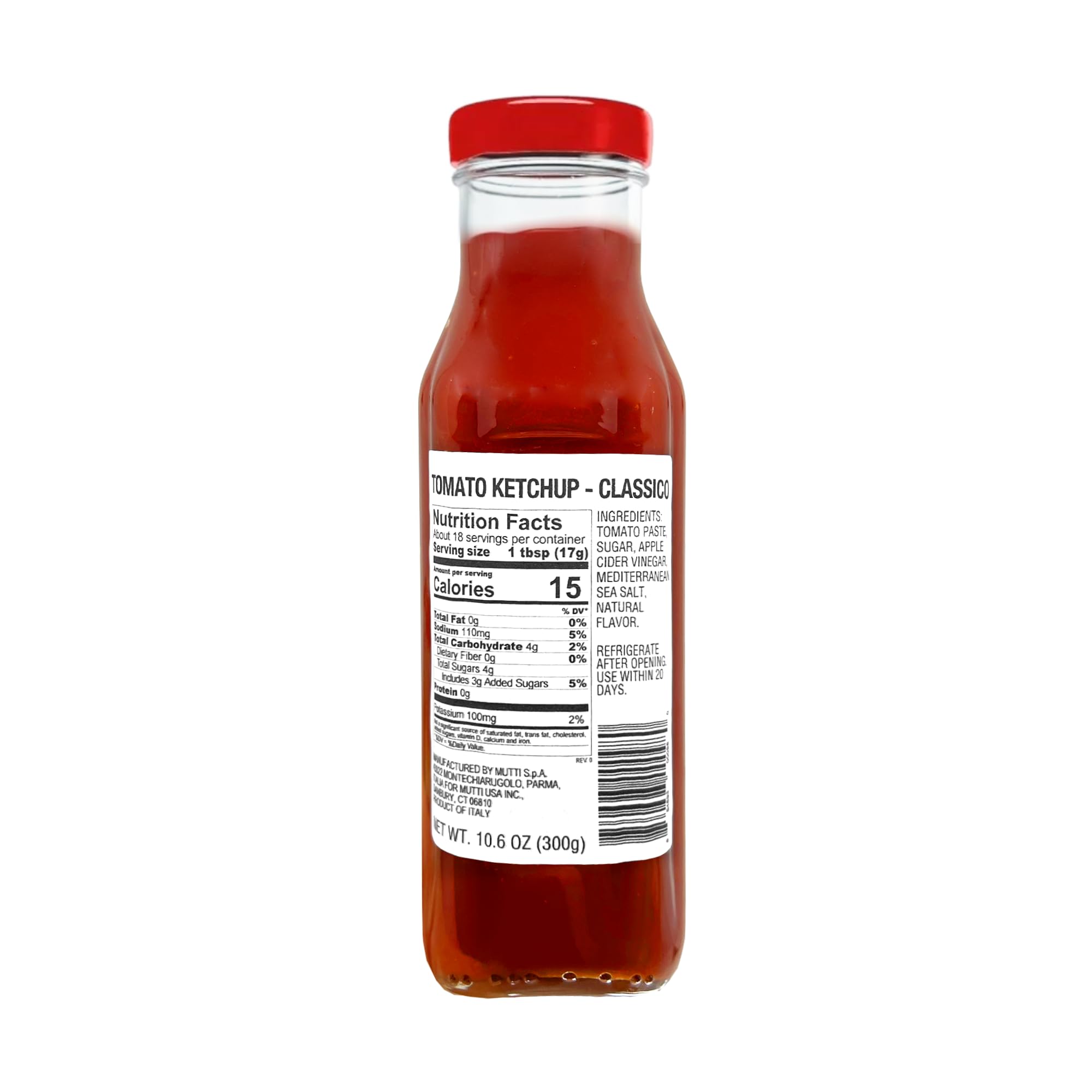 Mutti label showing ingredients and Italy origin signaling transparent sourcing