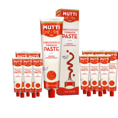 Mutti tube front packaging showing brand and compact convenience