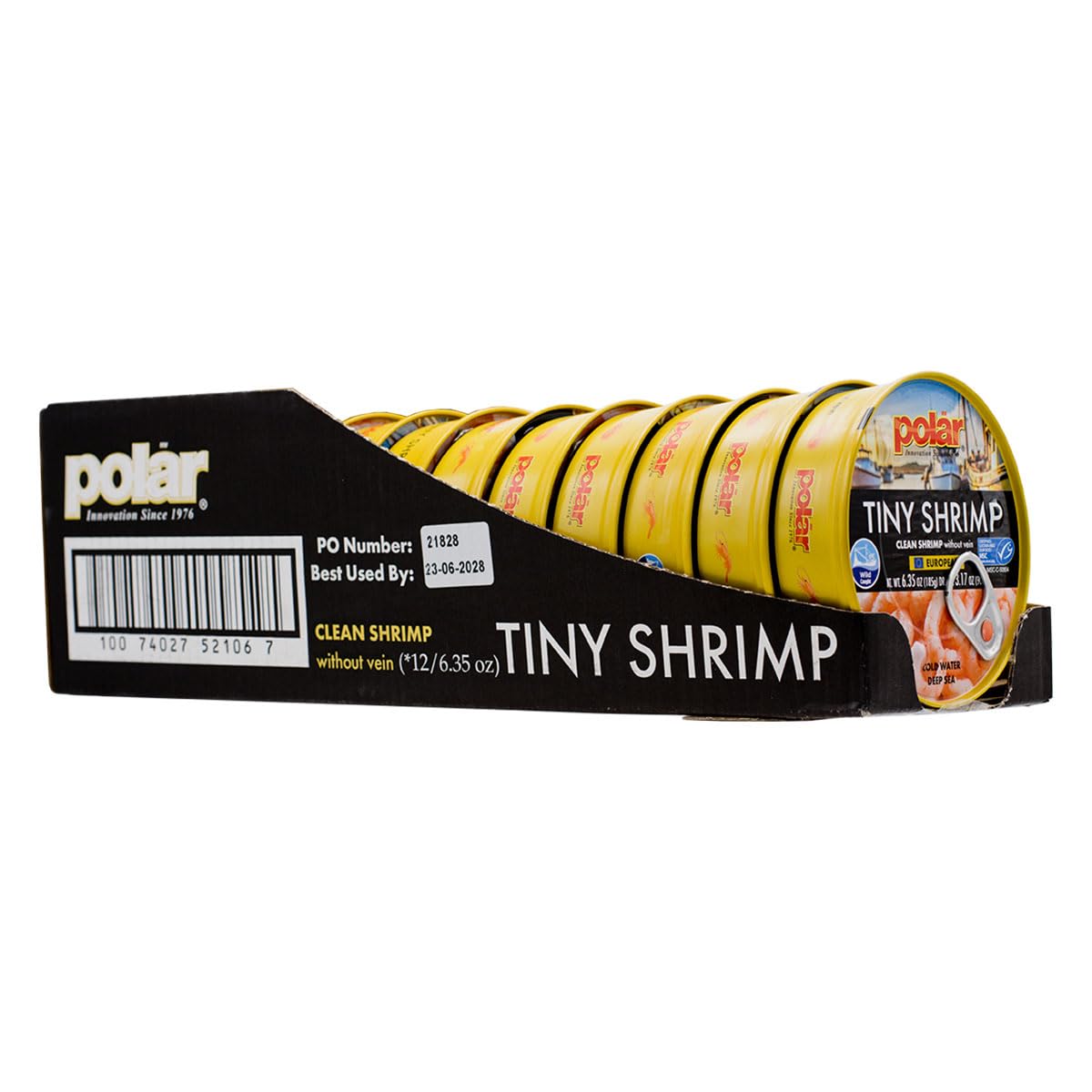 MW Polar open can with shrimp visible for effortless ready-to-eat use