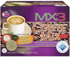 MX3 mangosteen coffee sachet pouch, sugar-free convenience