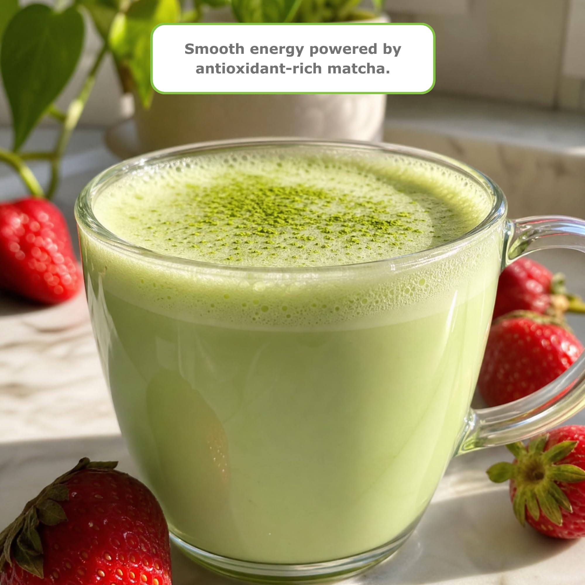 My Matcha Life hot latte being poured, brand and warmth for cozy mornings