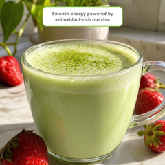 My Matcha Life hot latte being poured, brand and warmth for cozy mornings