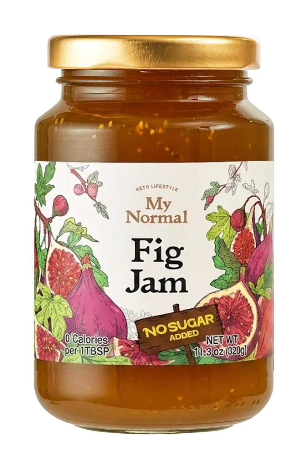 My Normal jar front label showing brand and fig jam benefit