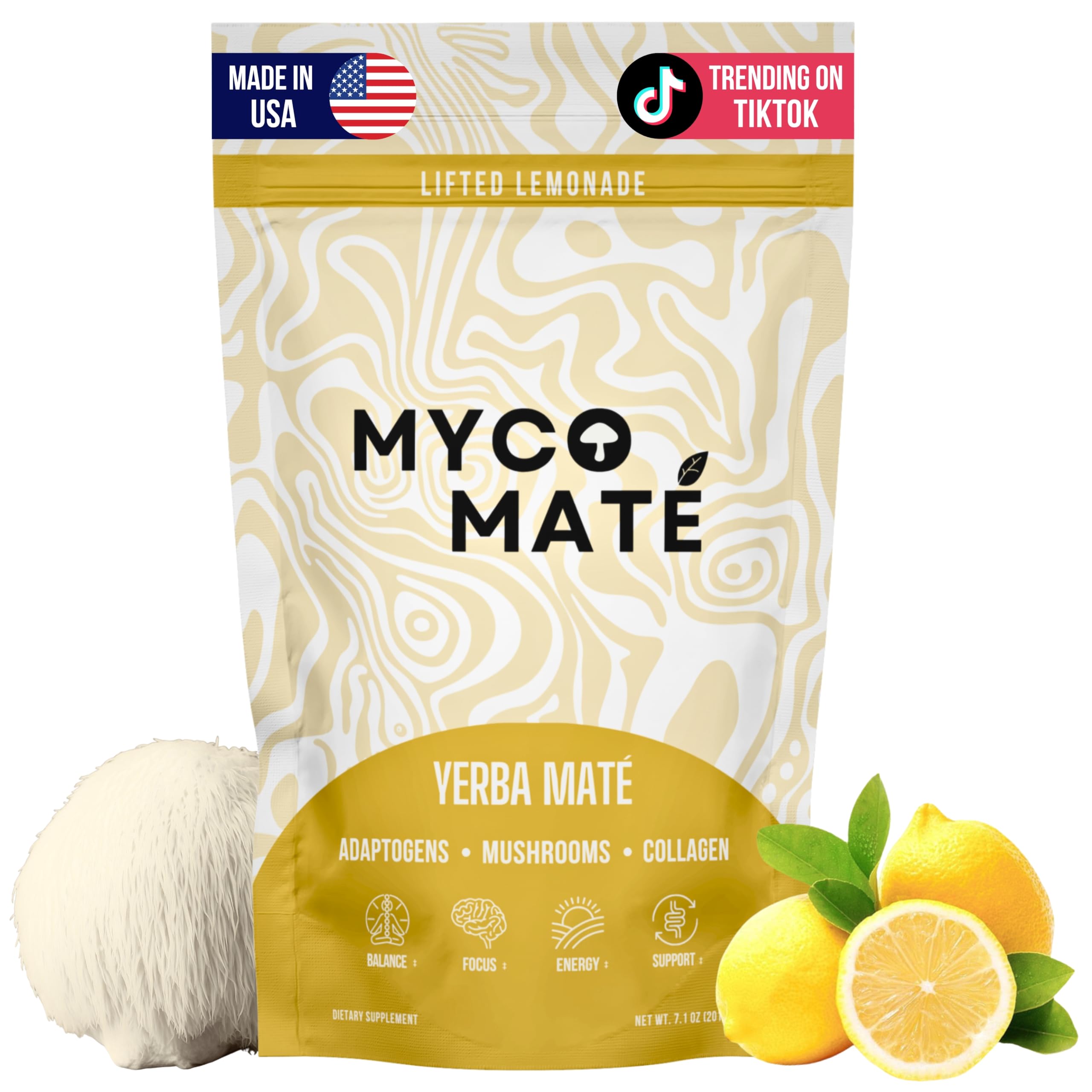 MycoMate front packaging showing label and 30 servings for convenience