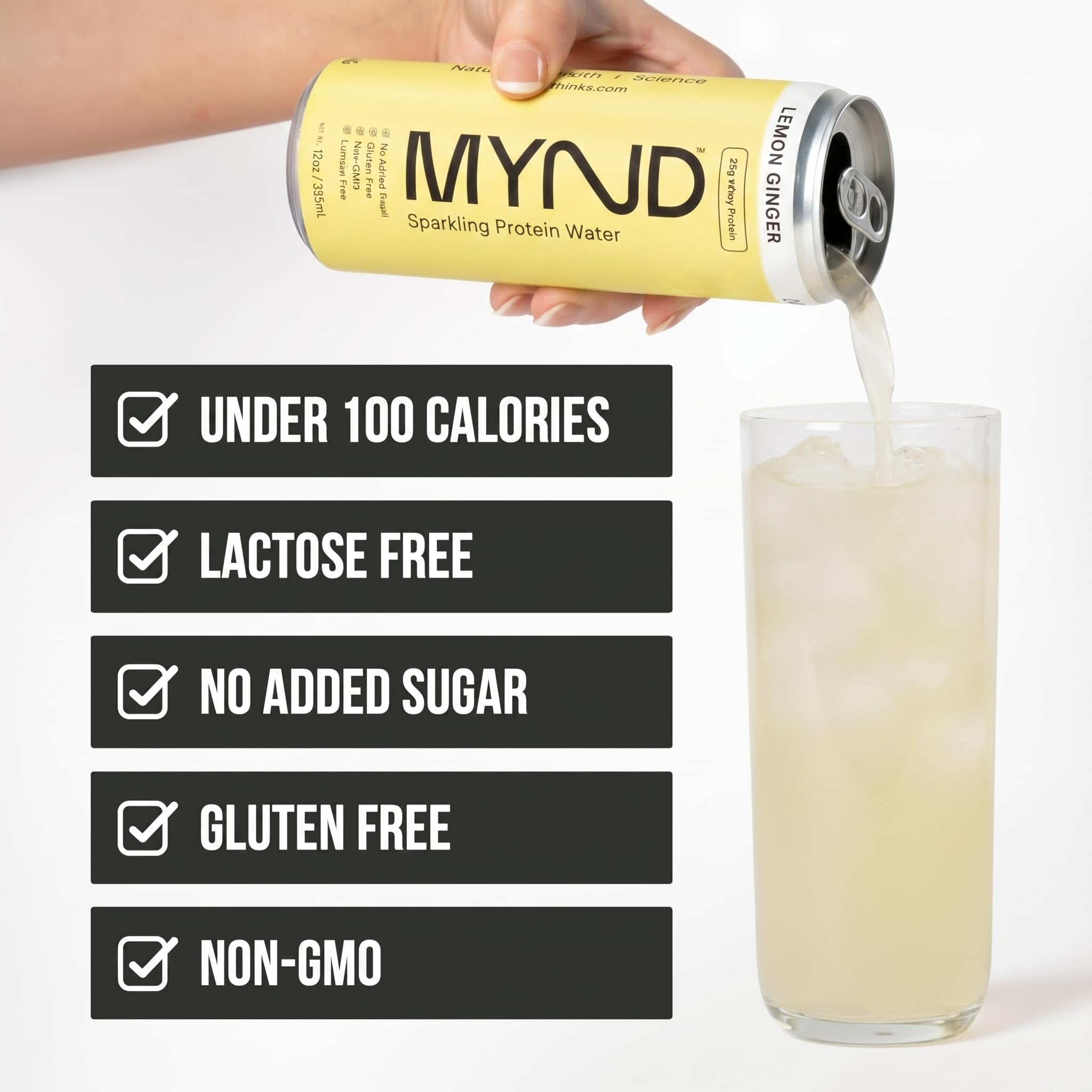 MYND Orange Mango can close-up highlighting clear sparkling texture
