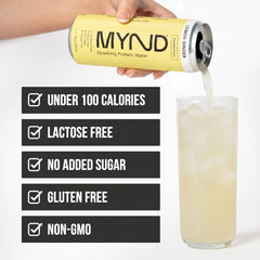 MYND Orange Mango can close-up highlighting clear sparkling texture