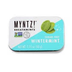 MYNTZ! open tin displaying round mints and easy-access freshness