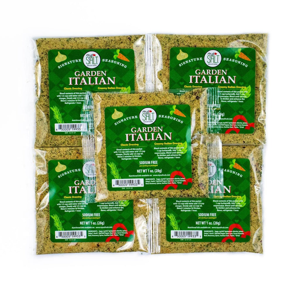 MySALT front packet showing sodium-free benefit and clear branding